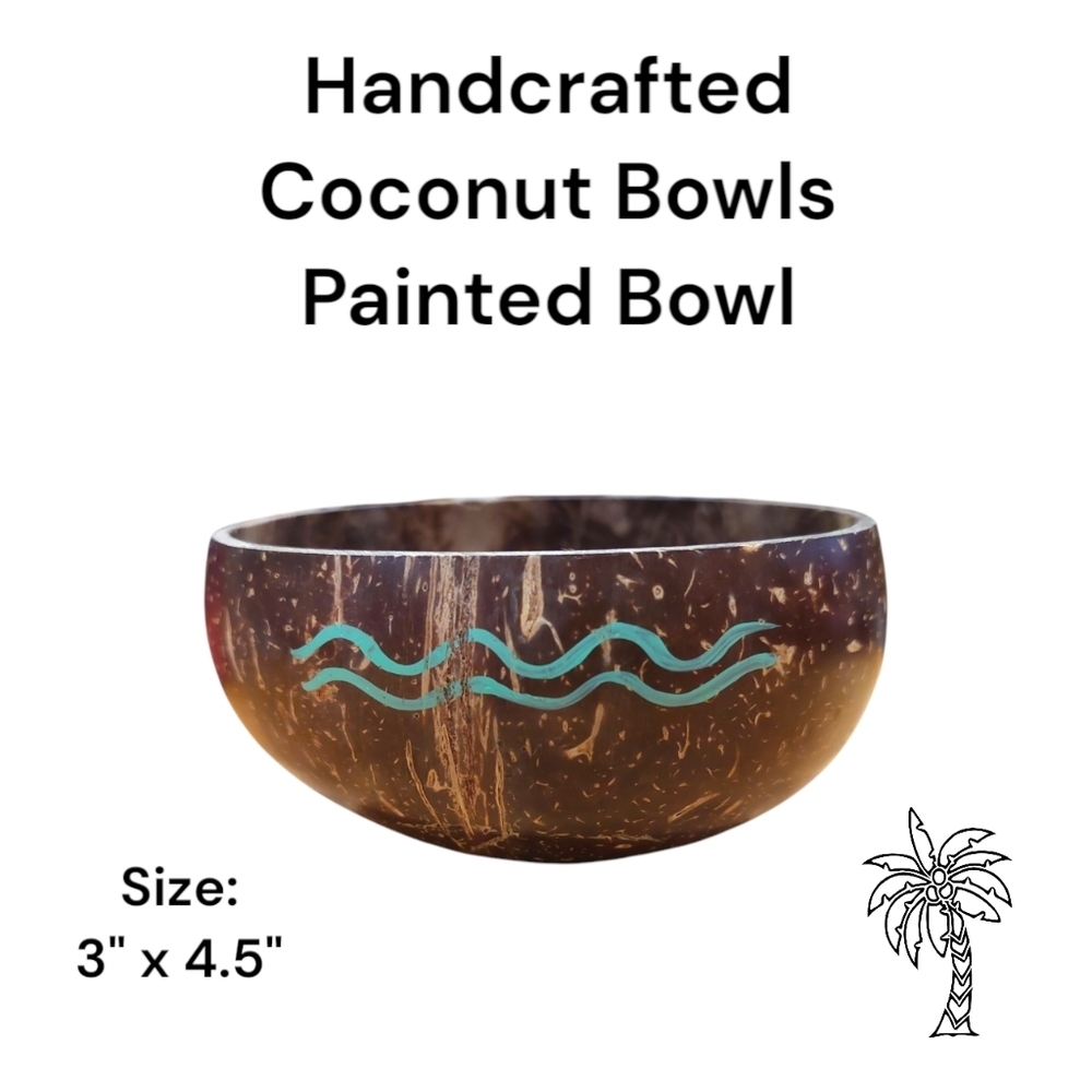 Handcrafted and Handpainted Coconut Bowl